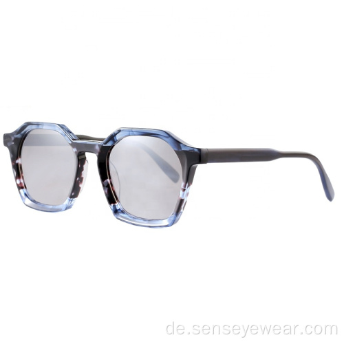 Benutzerdefinierte Logo Frauen UV400 -Schrägacetat polarisierte Sonnenbrille